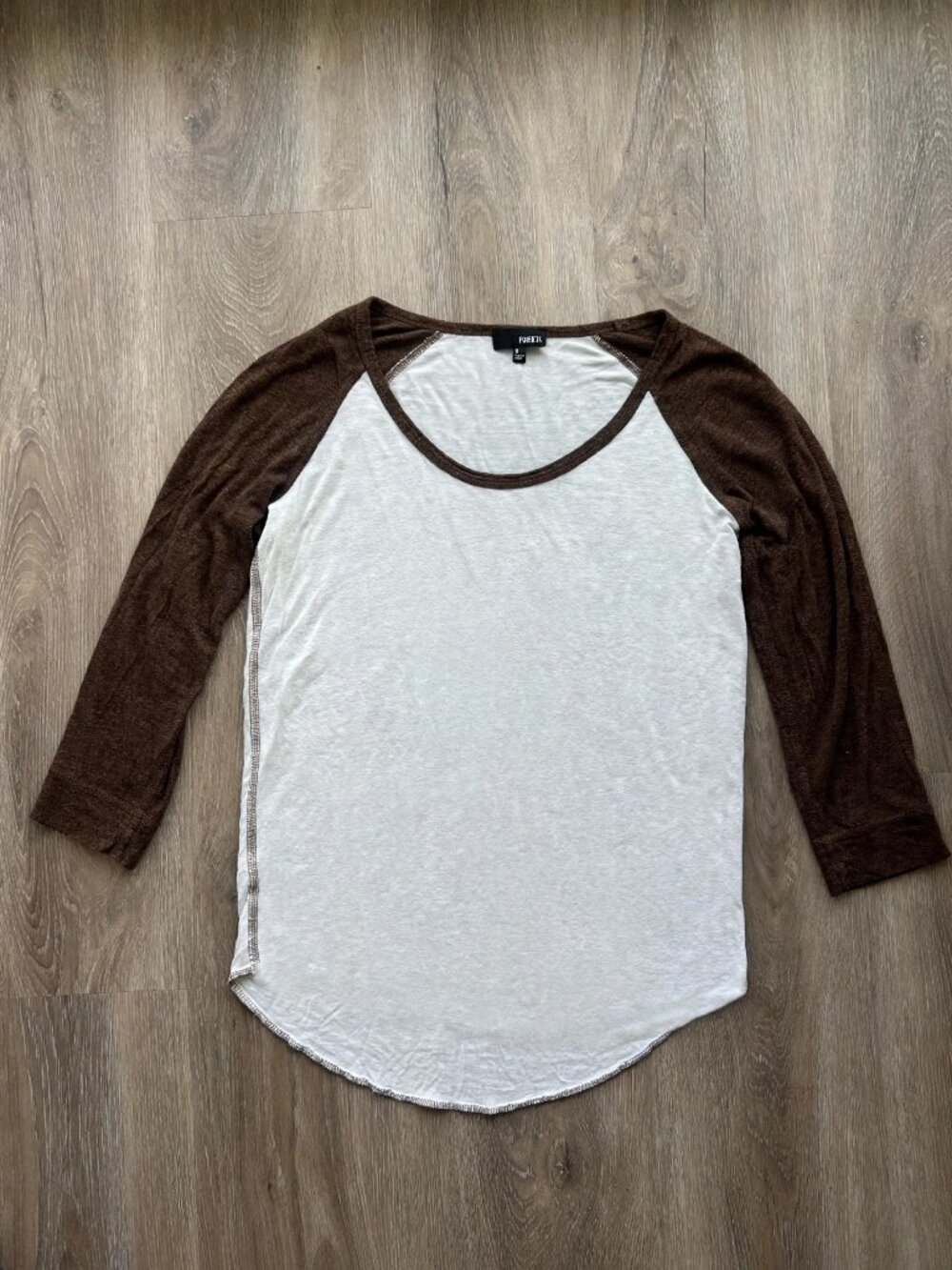 Free People Raglan Tee White Brown